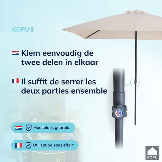 Twee delen eenvoudig in elkaar klemmen voor moeiteloos gebruik